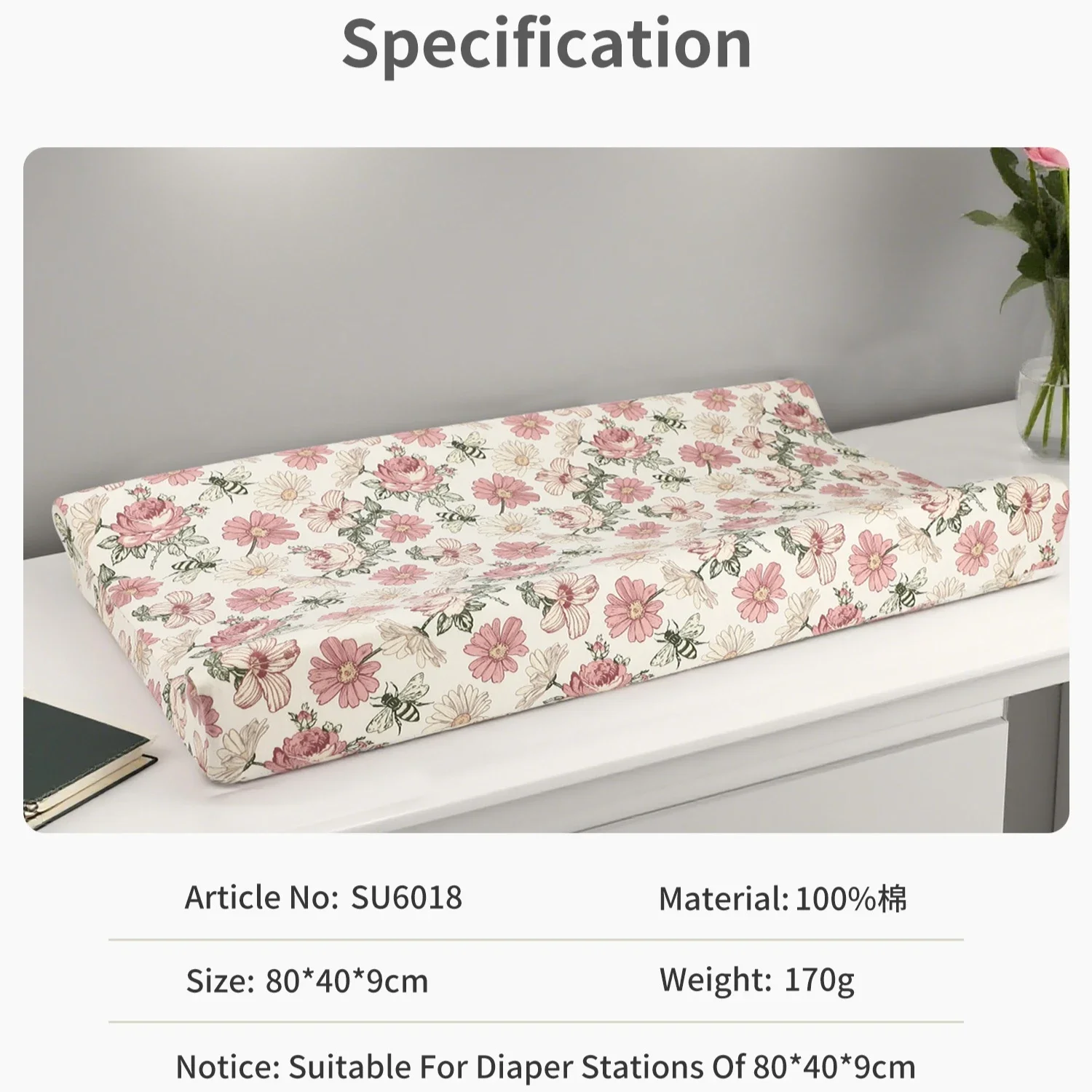 New 1-3Y Infant Care Mat Comfortable Detachable 100% Cotton Cover Baby Diaper Changing Table Cloth Kids Changing Washing Cover