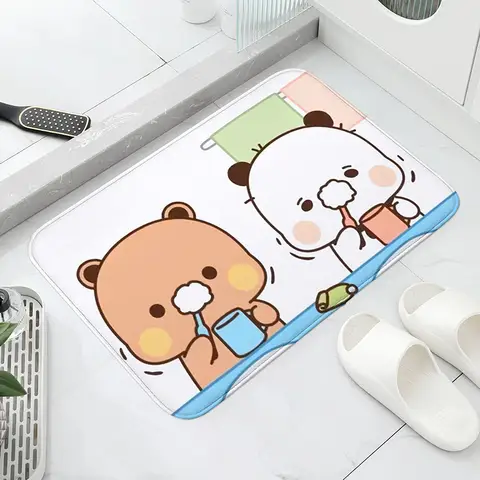1Pc Bubu 및 Dudu 귀여운 만화 환영 매트 입구 현관 매트 발코니 욕실 바닥 매트 미끄럼 방지 깔개 침실 카펫 홈 장식