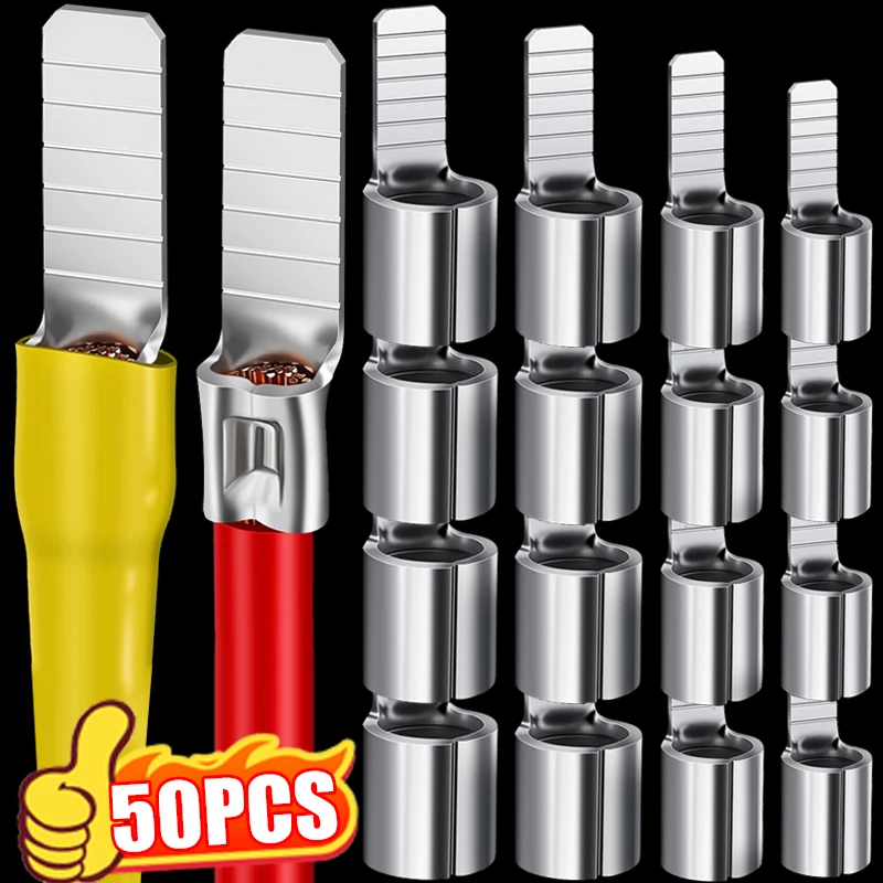 

10-50PCS Pin-Shaped Cable Wire Lug Insert Crimp Terminal C45 Air Switch Lug Pressed Copper Tube Cable Connectors Terminals