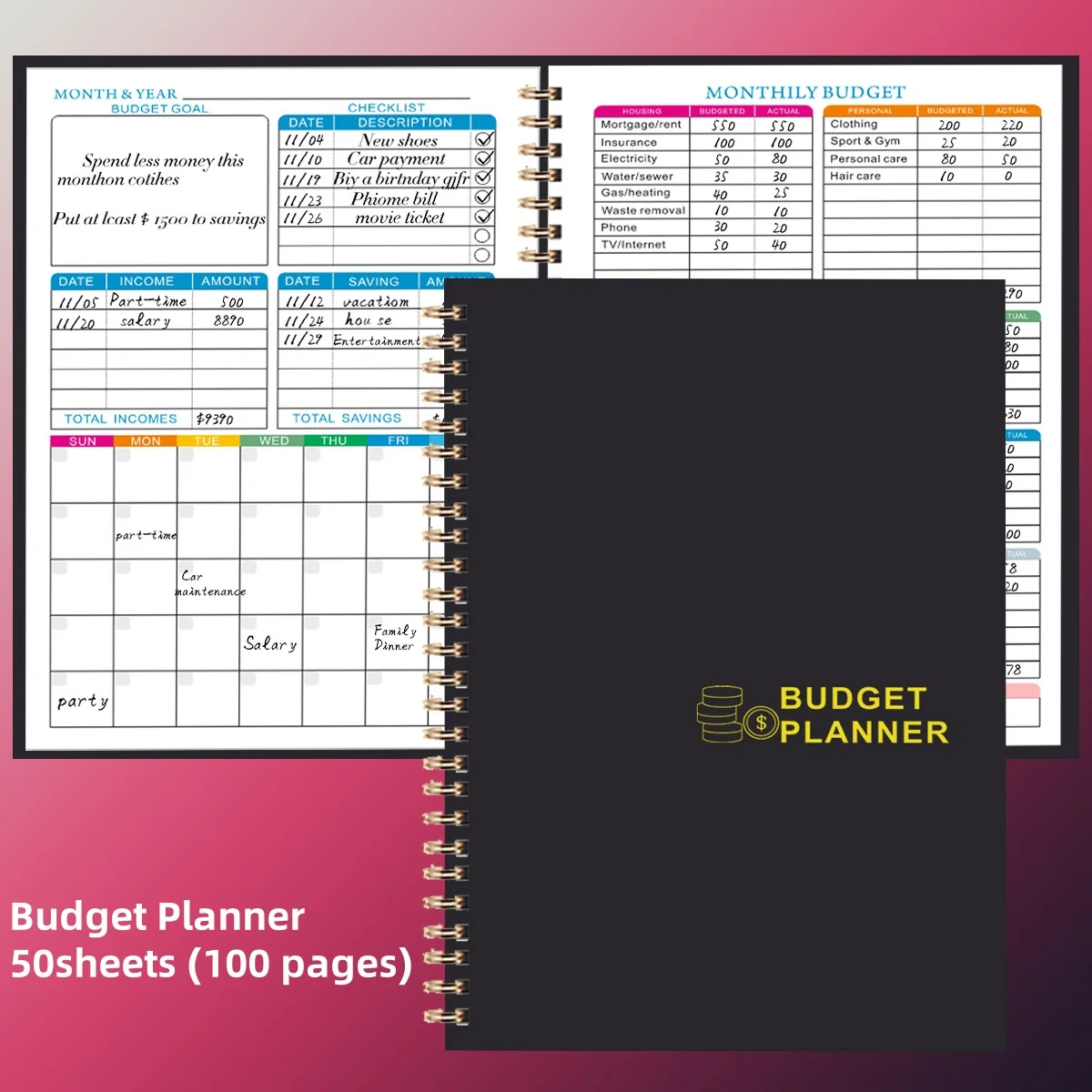 pvc hardcover orcamento livro com expense tracker orcamento planner mensal sem data orcamento planejador 50 folhas 01