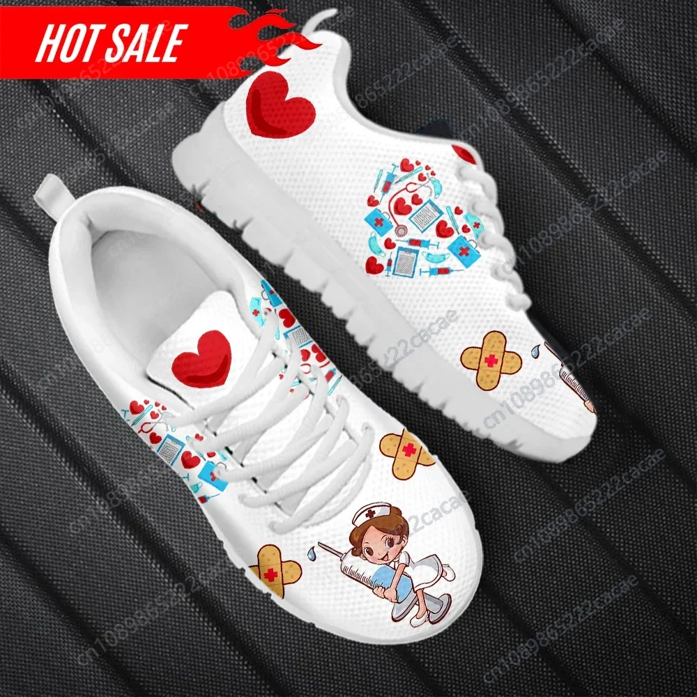 

New Nursing Shoes Women's Sneakers Nurse Medical Assistance Print Outdoor Walking Shoes Plus Size enfermera Zapatos