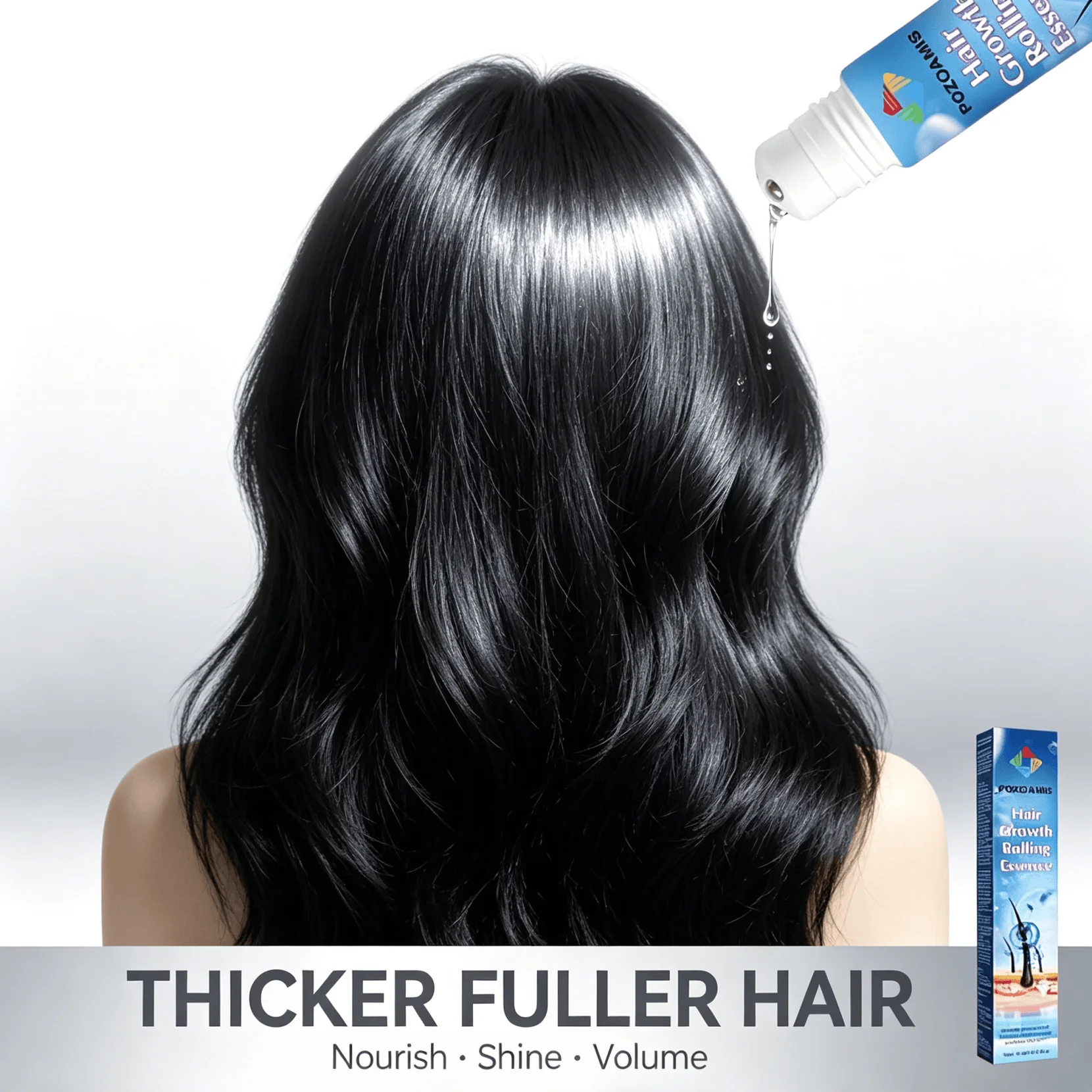 Double Biotin 3-Head Roller Hair Growth Stick--Thickens Hair And Repairs Damage.