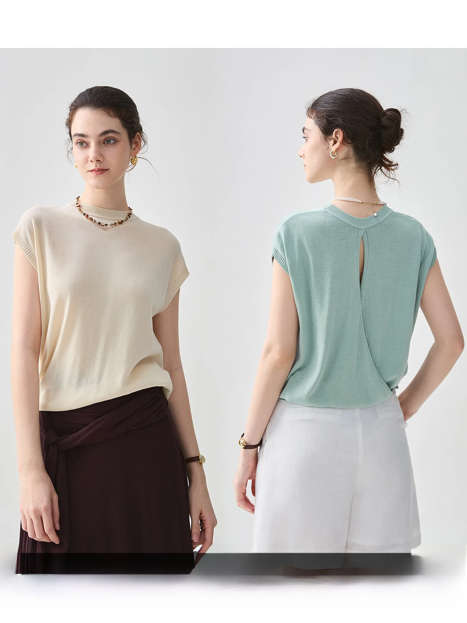 

Women's Loose Fit round Ne Silk Blend oulder Wrap T-irt Spring Summer New Sle Comfortable Cotton Blend Casual Top