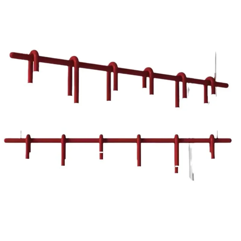 Designer U-shaped chandelier, modern Nordic living room long dining room bar counter bedroom model room wrought iron lamps