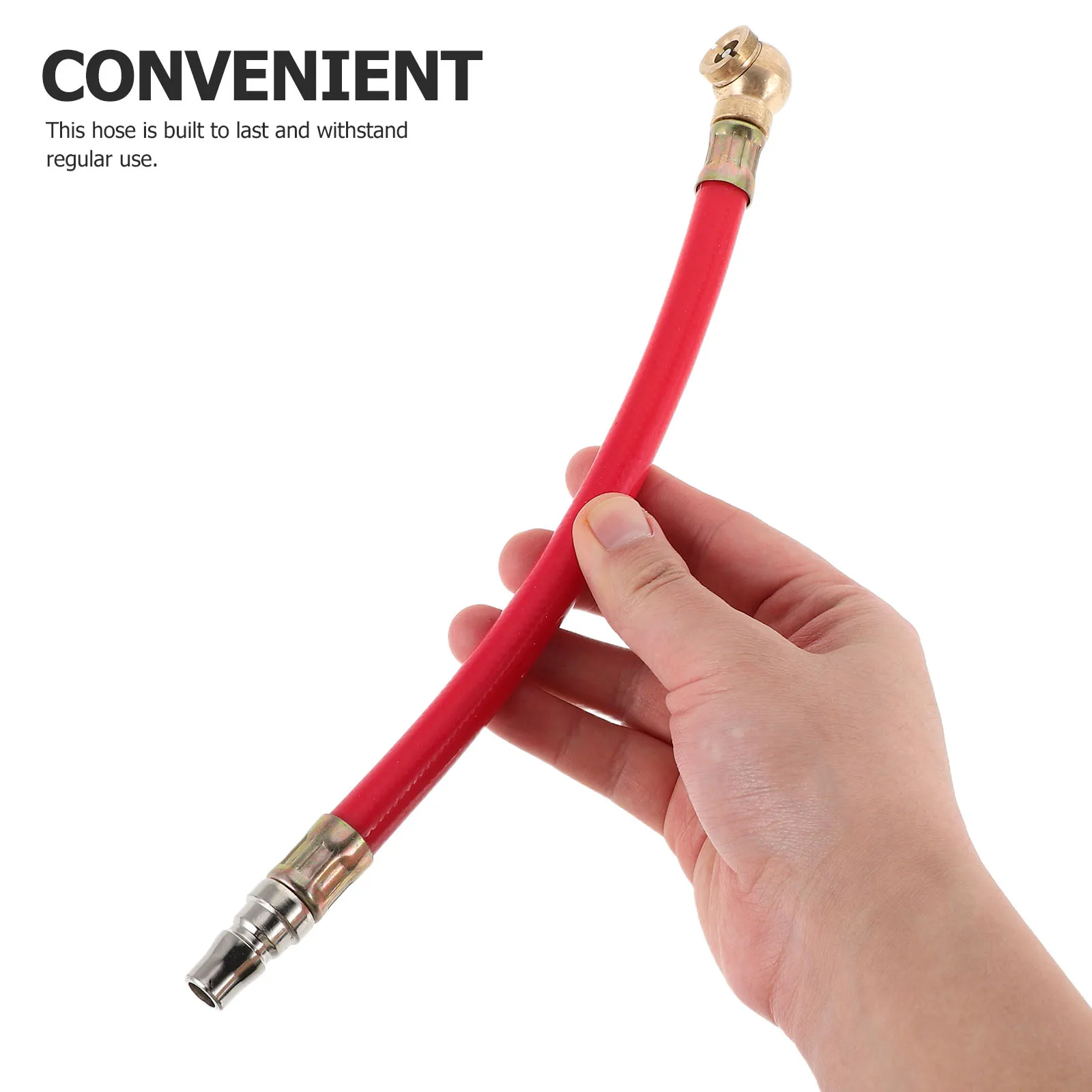 

Red Hose Motorcycle Inflatable Nozzle Single Head Adapter Extender Tire Pressure Gauge Meter System Compressor Connector Rubber