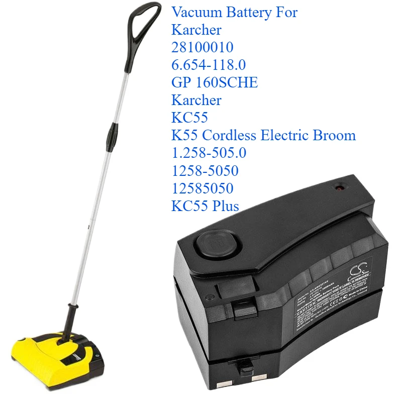 CS 3000mAh Vacuum Battery for Karcher 28100010  6.654-118.0  GP 160SCHE   K55 Cordless Electric Broom  1258-5050K 55 PET  K52