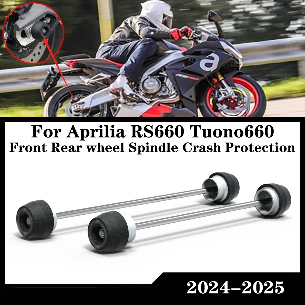 For Aprilia RS660 RS 660 Tuono 660 TUONO660 Factory 2024-2025 Motorcycle Front & Rear Axle Fork Crash Sliders Wheel Protection