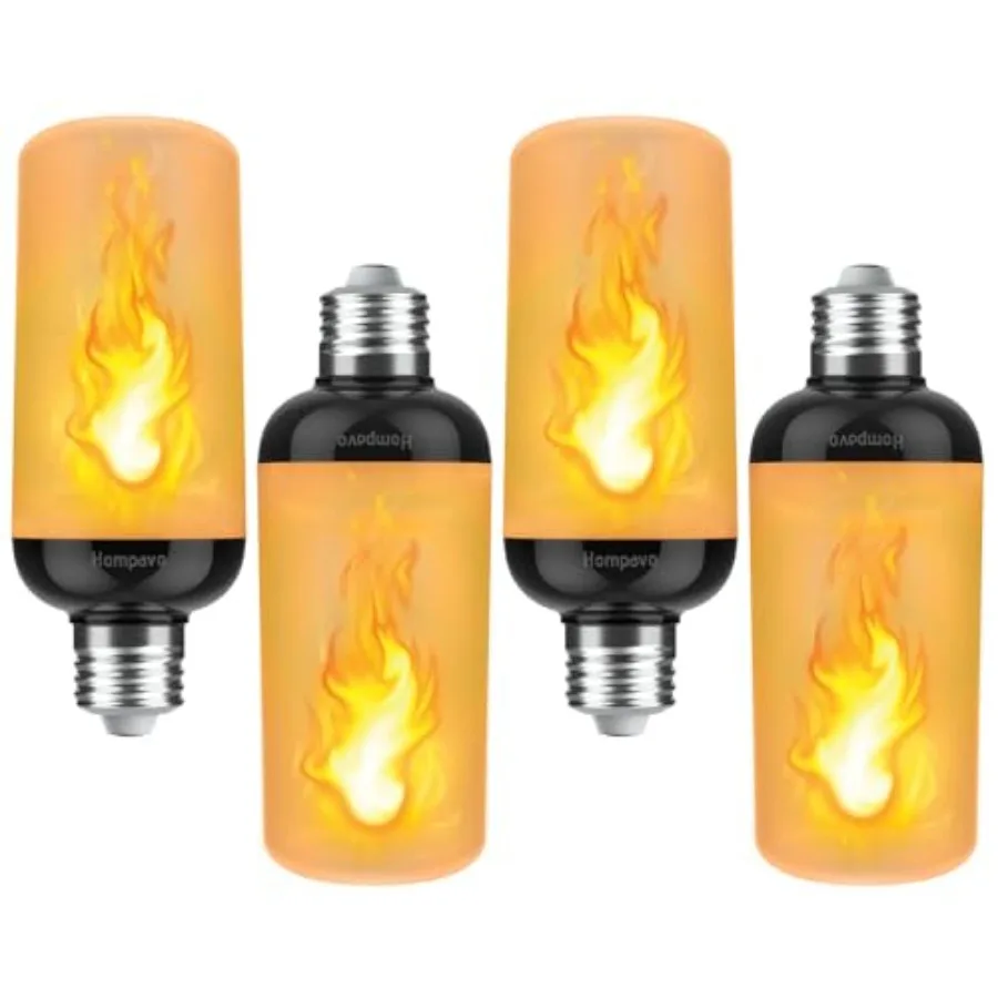 

Gen2 LED Flame Light Bulbs, Like Real Fire 4-Mode Flickering Light Bulbs with Upside Down Effect, E26 Flame Bulb for Halloween