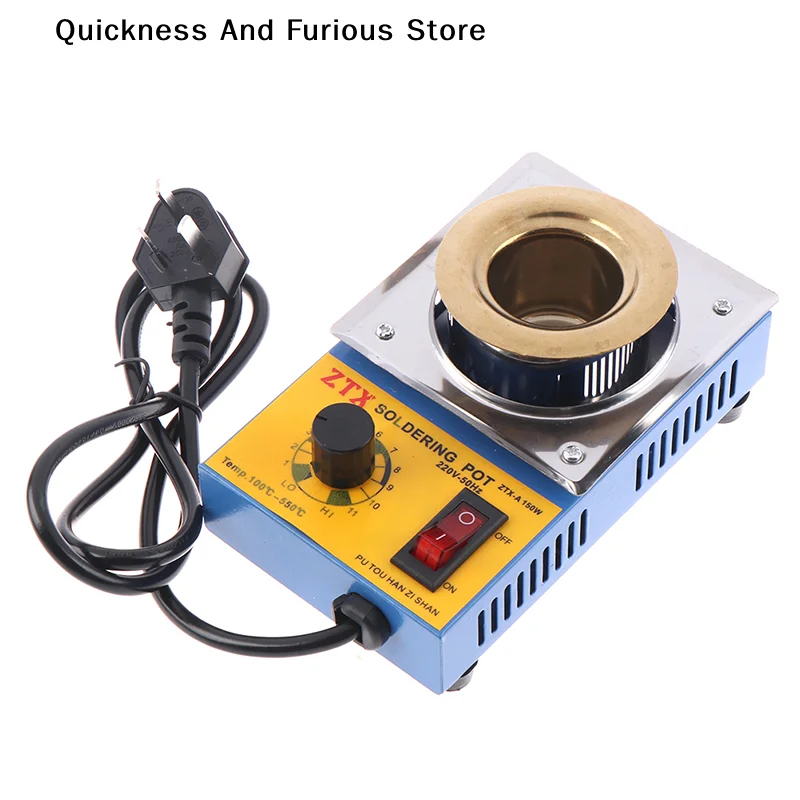 【T】150W Solder Pot Tin Melting Furnace Thermoregulation Soldering Desoldering Bath 100-550 Centigrade+ Universal Adapter
