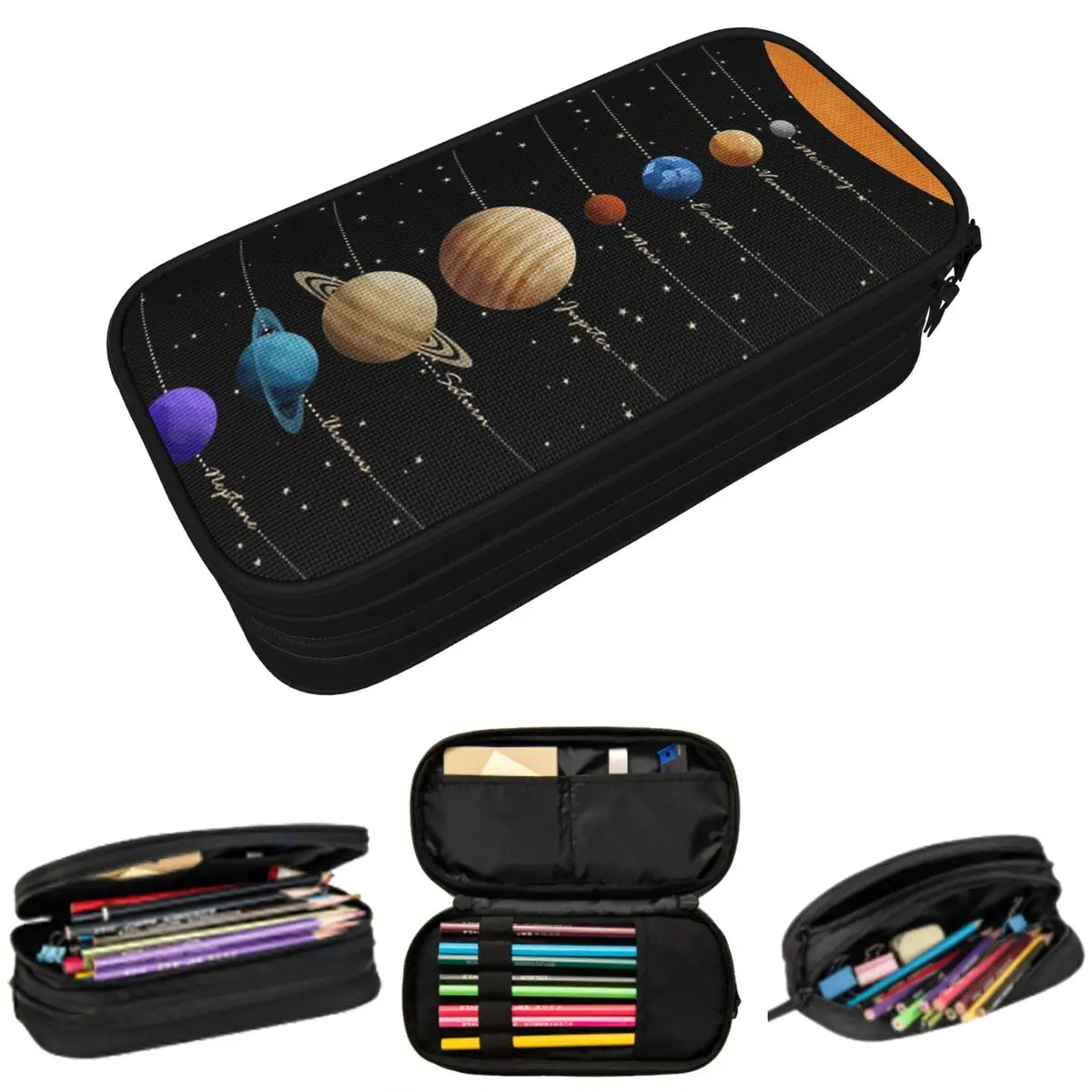 Solar System Pencil Case for Studen School Pen Box Pencil Bag Stationery Supplies Pen Holder Bag