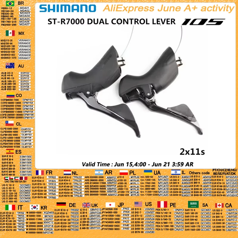 Shimano 105 r7000 shifter 2x11 velocidade bicicleta de estrada 22s shift alavanca de controle duplo atualização de 5800 para corrida de estrada ciclismo