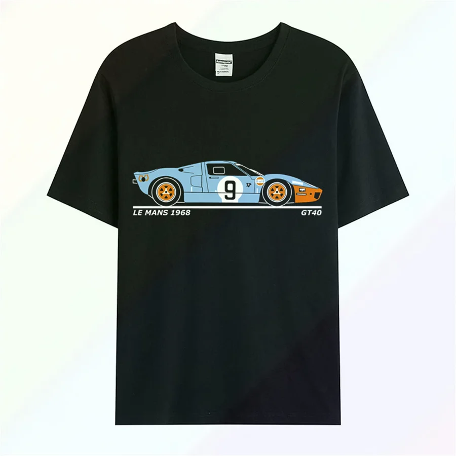 

Rennen Retro Klassiker le mans gt40 Rennwagen T-Shirt Hip Hop Männer Kurzarm T-Shirt Männer Baumwolle T-Shirts Streetwear