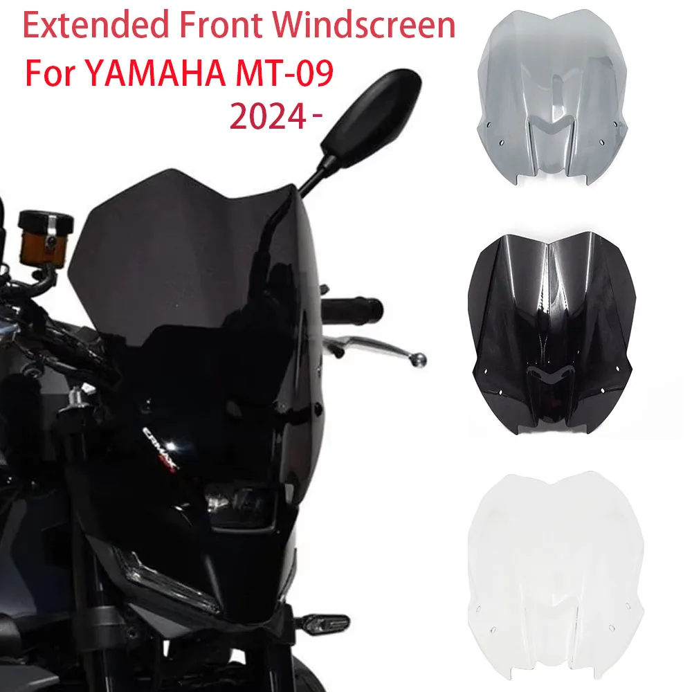 Extended Front Windscreen Motorcycle Accessories Front Screen Windscreen Protector For YAMAHA MT09 09MT-09  2024 MT 09