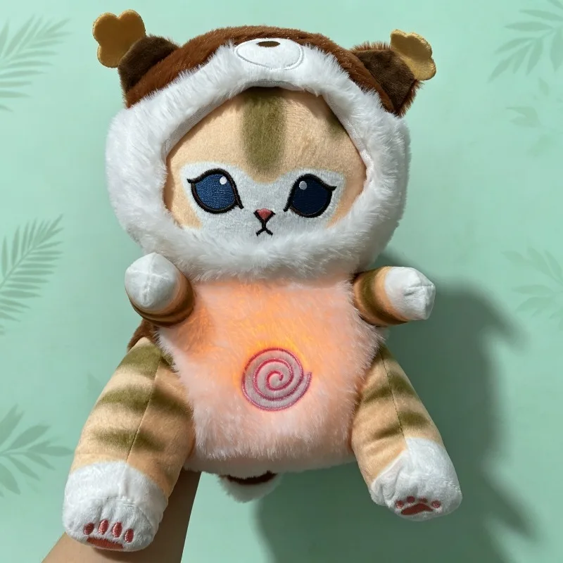 Muñeco de Peluche Relajante con Música y Sonidos de Respiración, con Diseños de Tiburón, Gato, Mapache, Ardilla y Oso, Regalo