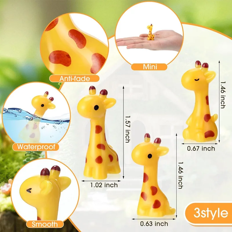 5/10 Pcs Mini Resin Giraffe Miniatures for Garden Home Decoration