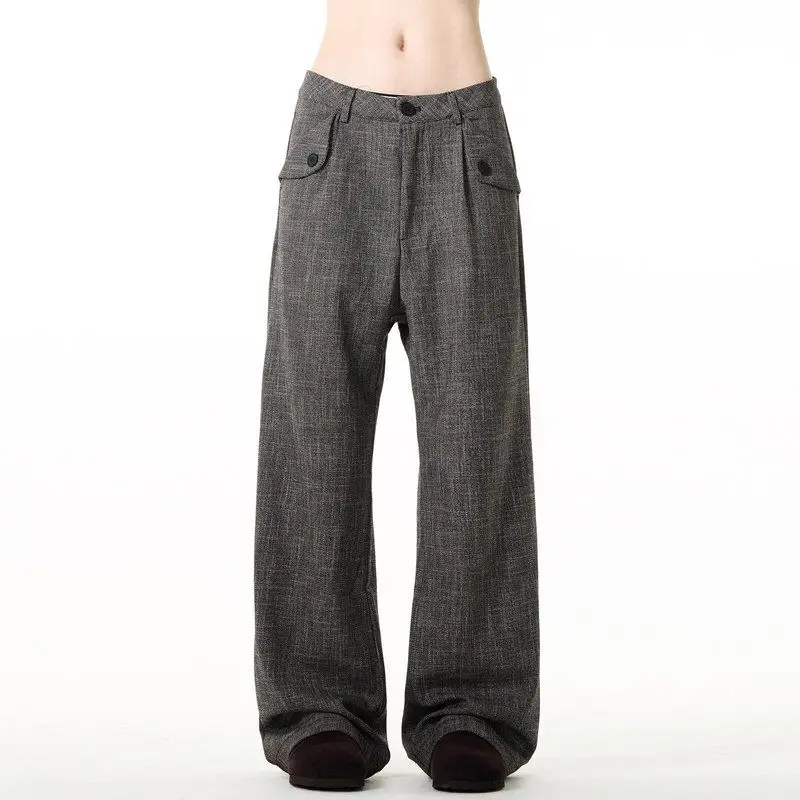 

Свободные повседневные брюки в стиле ретро для мужчин и женщин, винтажные широкие брюки, удобные брюки из полиэфирного волокна, всесезонная одежда