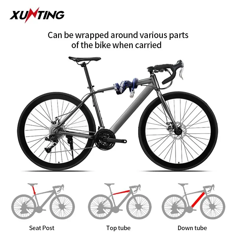 Xunting Bike Chain Lock with Lighter Weight and Stronger Security, Anti-Theft Bicycle Lock for Road Mountain Bikes