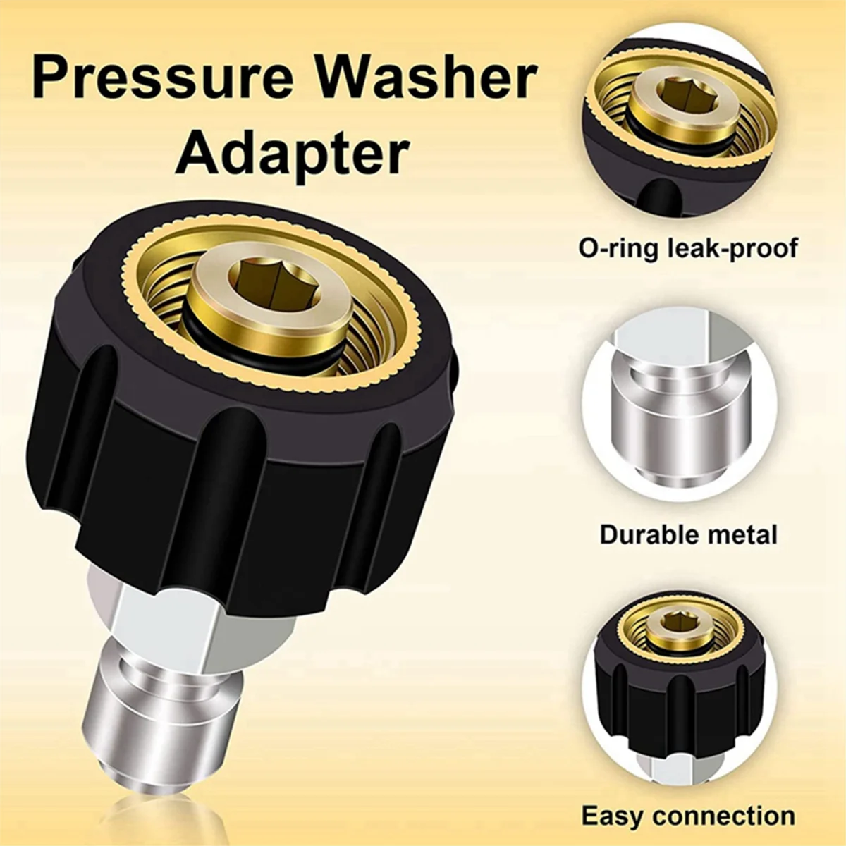 High Pressure Washer Hose Adapter M22 14mm to 3/8 Inch Quick Connect Quick Release Coupler Kit Male Plug Female Socket