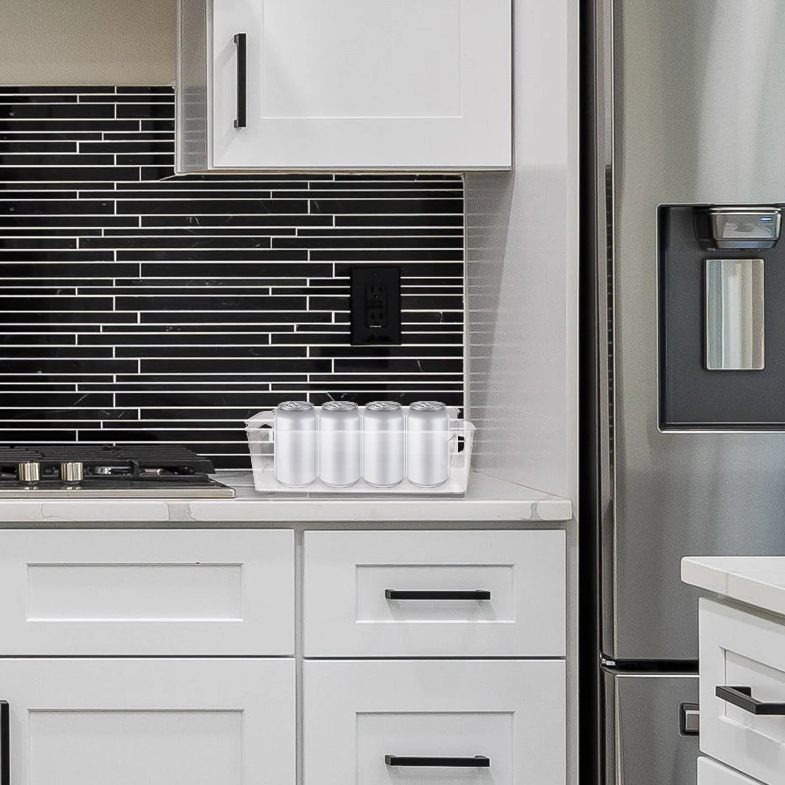 

Stacked Refrigerator Beverage Storage Box Small Single Layer Fridge Can Dispenser Plastic Drawer Save Space ganize