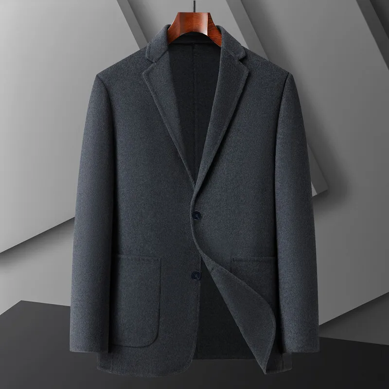 Men's Double-faced Wool Peacoat for Winter 2024 - Fashion Business Suit Coat with Warm and Cold Resistance