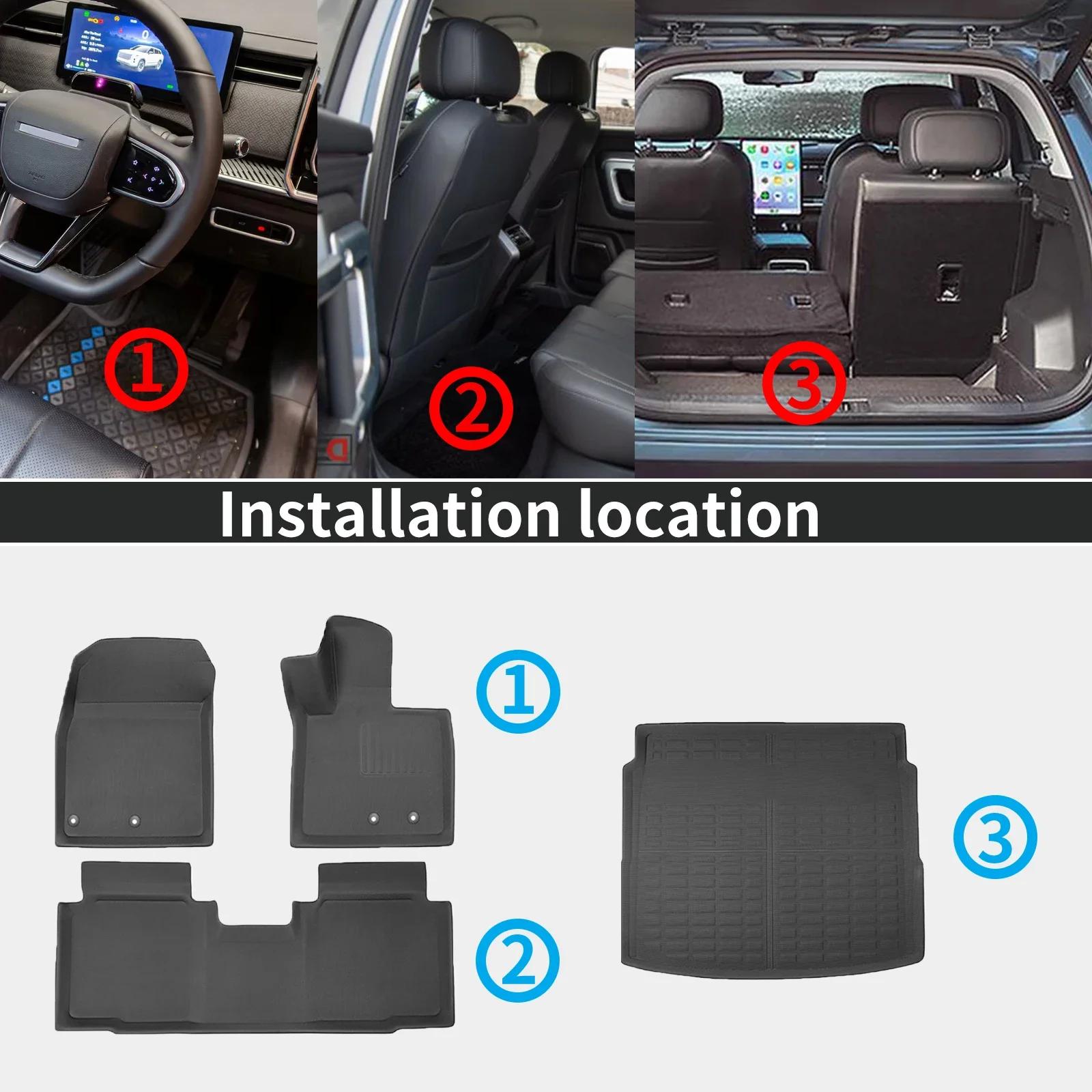 for Benz CLA 250 EV (C1740) 2026 2027 TPE Car Floor Mats & Trunk Pad, Wear Resistant Easy Clean Auto Accessories