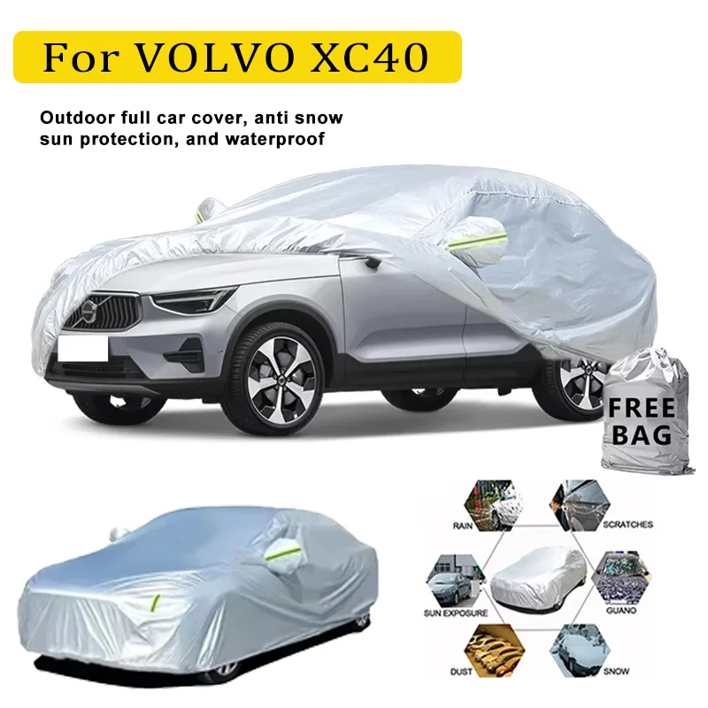 

Для VOLVO XC40 автомобильный чехол для улицы, полный внешний снежный чехол, солнцезащитный козырек, пылезащитный защитный чехол, автомобильные аксессуары