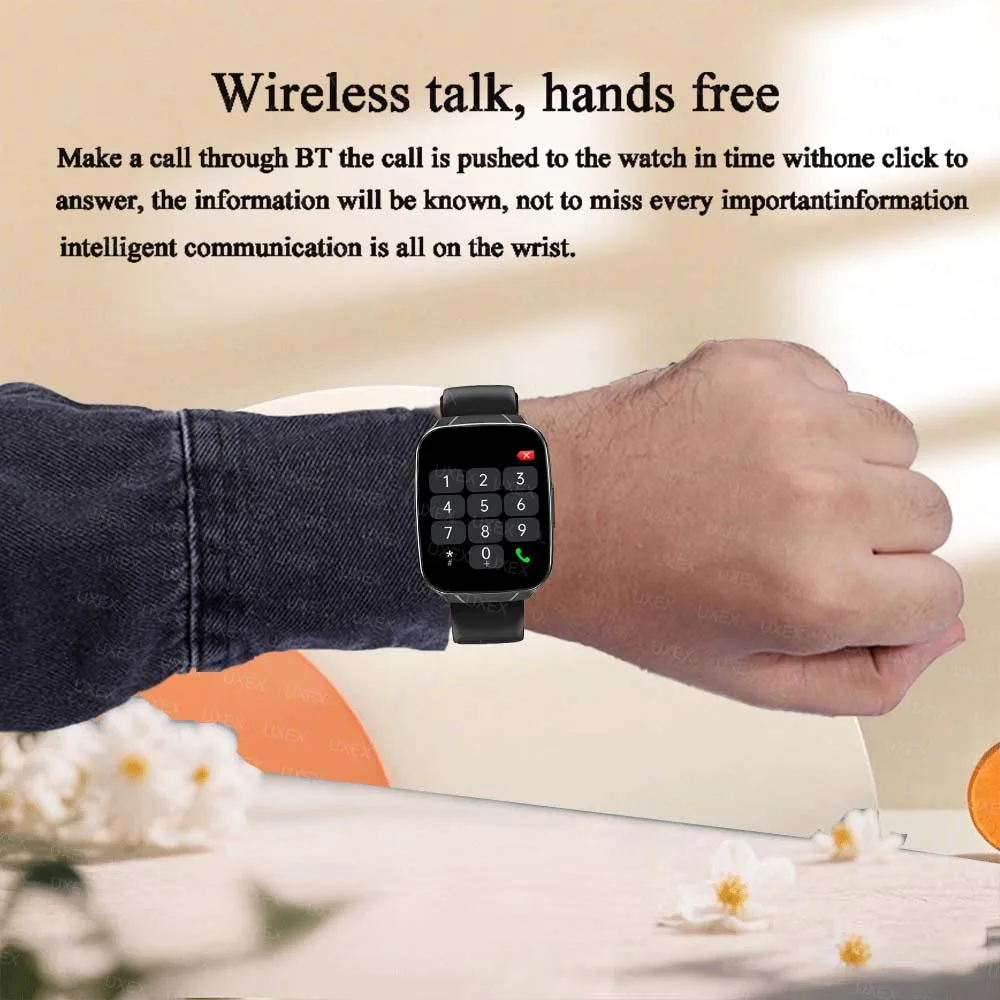 Businesst Smartwatch الرجال 1.83 HD مكالمة لاسلكية معدل ضربات القلب خطوة العد ساعة تنبيه وسائط رياضية هدية الكريسماس ساعة نسائية موضة