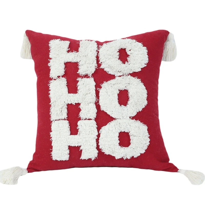 Christmas Tufed Pillow Cover with Tassel Visual Zipper Reusable Protector Covers Drop shipping