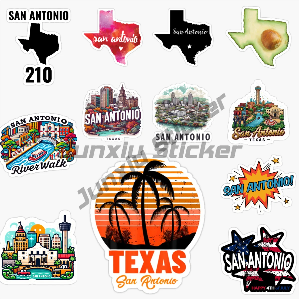 SAN ANTONIO South-central Texas Car Sticker Laptop Truck Vinyl Wall Bicycle Helmet Car Off-road Motorcycle Boat Decal