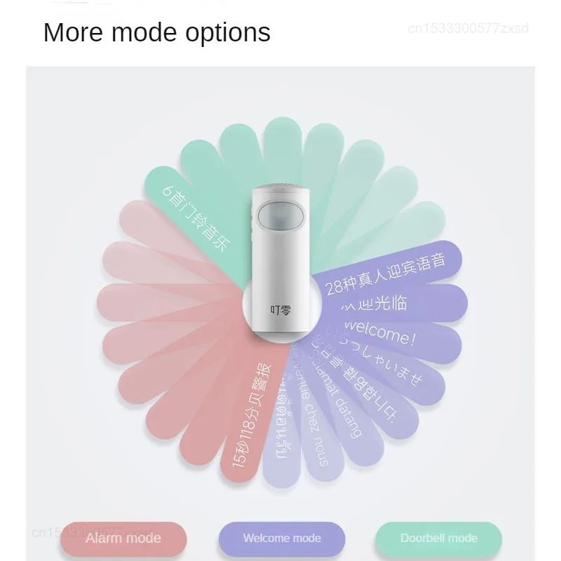 Xiaomi กริ่งประตูต้อนรับอัจฉริยะใช้งานได้หลากหลายมีการแจ้งเตือนด้วยเสียงเซ็นเซอร์มุมใหญ่ตัวมนุษย์เตือนเดซิเบลขนาดใหญ่