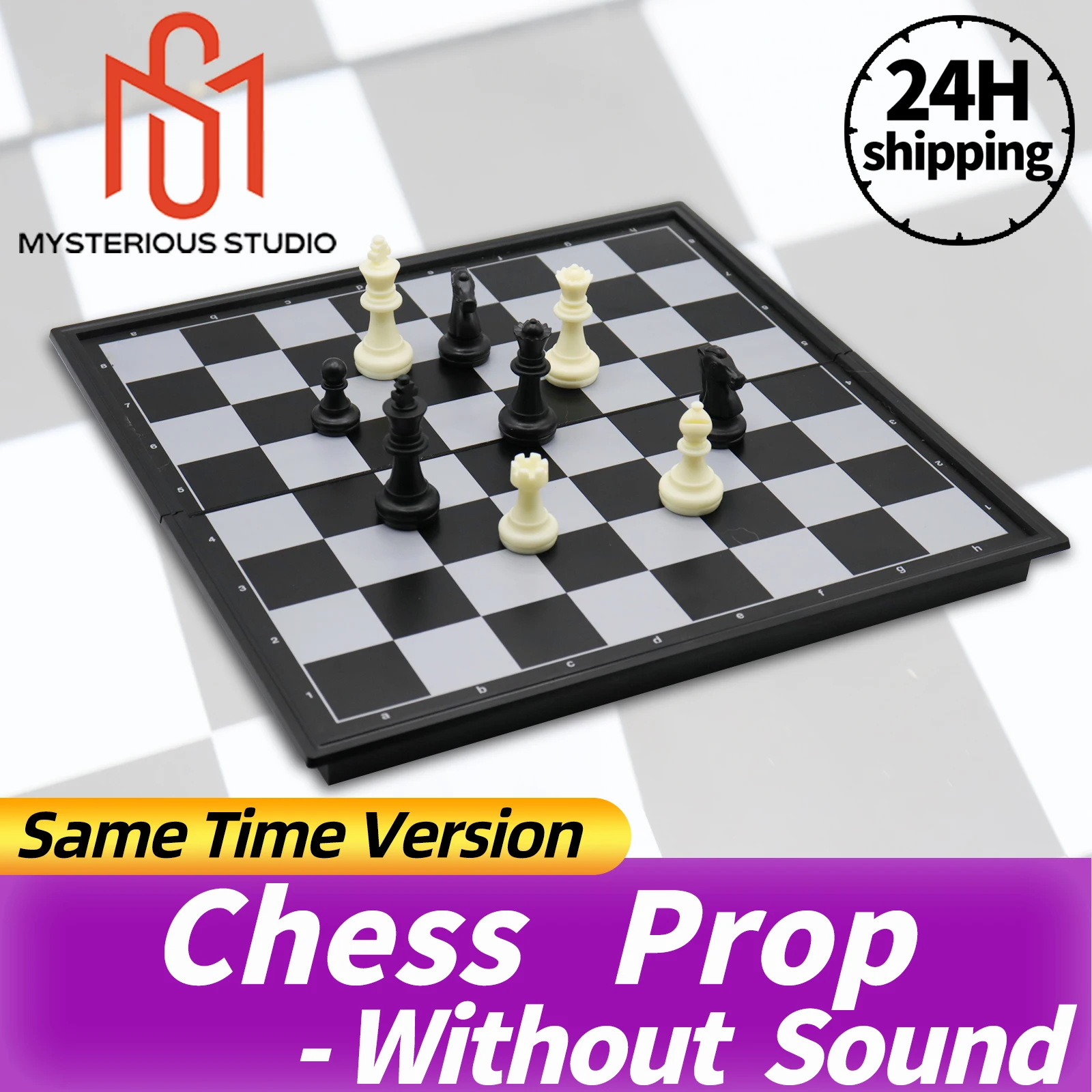 

Mysterious Studio real life escape room escape room props chess prop put the chessman to right place to unlock room escape prop