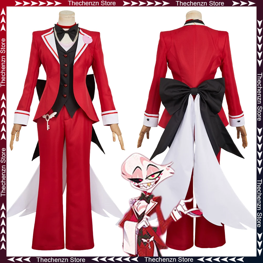 

Fancy Dress Waiter Angel Dust Cosplay For Women Maid Dress Clothing TV Hell Hotel Costume Halloween Woman Roleplay Party Outfit