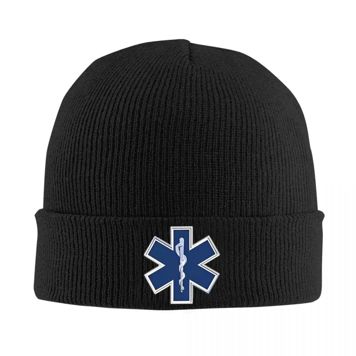 Paramedic Emt Star Of Life Knitted Hats Autumn Winter Beanies Warm Medical Symbol Cap Unisex Acrylic Hip Hop Skullcap