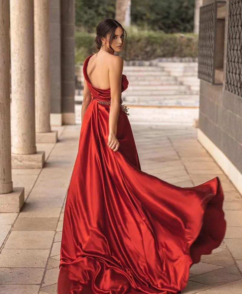 Robe de soirée longue et Sexy, avec traîne en métal détachable, fente haute, avec des Appliques, dos nu, sans manches, pour mariée, mariage, soirée, promo