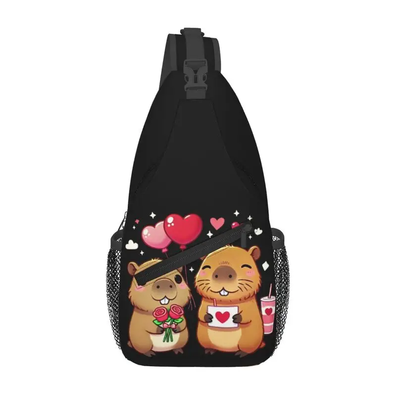 

Изготовленная на заказ милая сумка-слинг с капибарой для мужчин, крутой рюкзак через плечо на груди, дорожный походный рюкзак