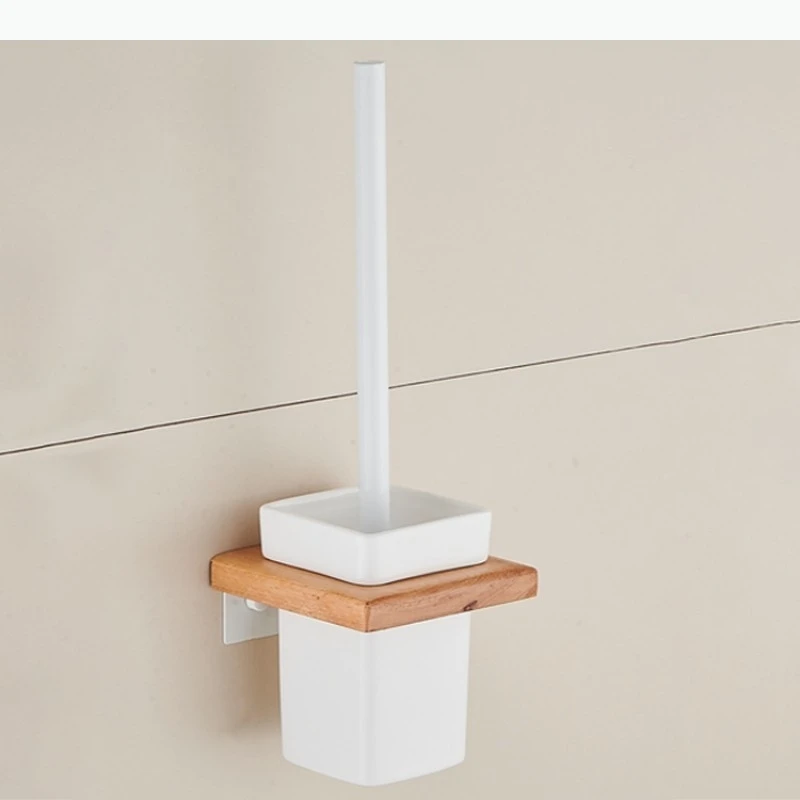 

Solid Wood Brush Square Brush Rack Wall Mounted Shelf Storage Rack Bathroom Accessories Cleaning Tools