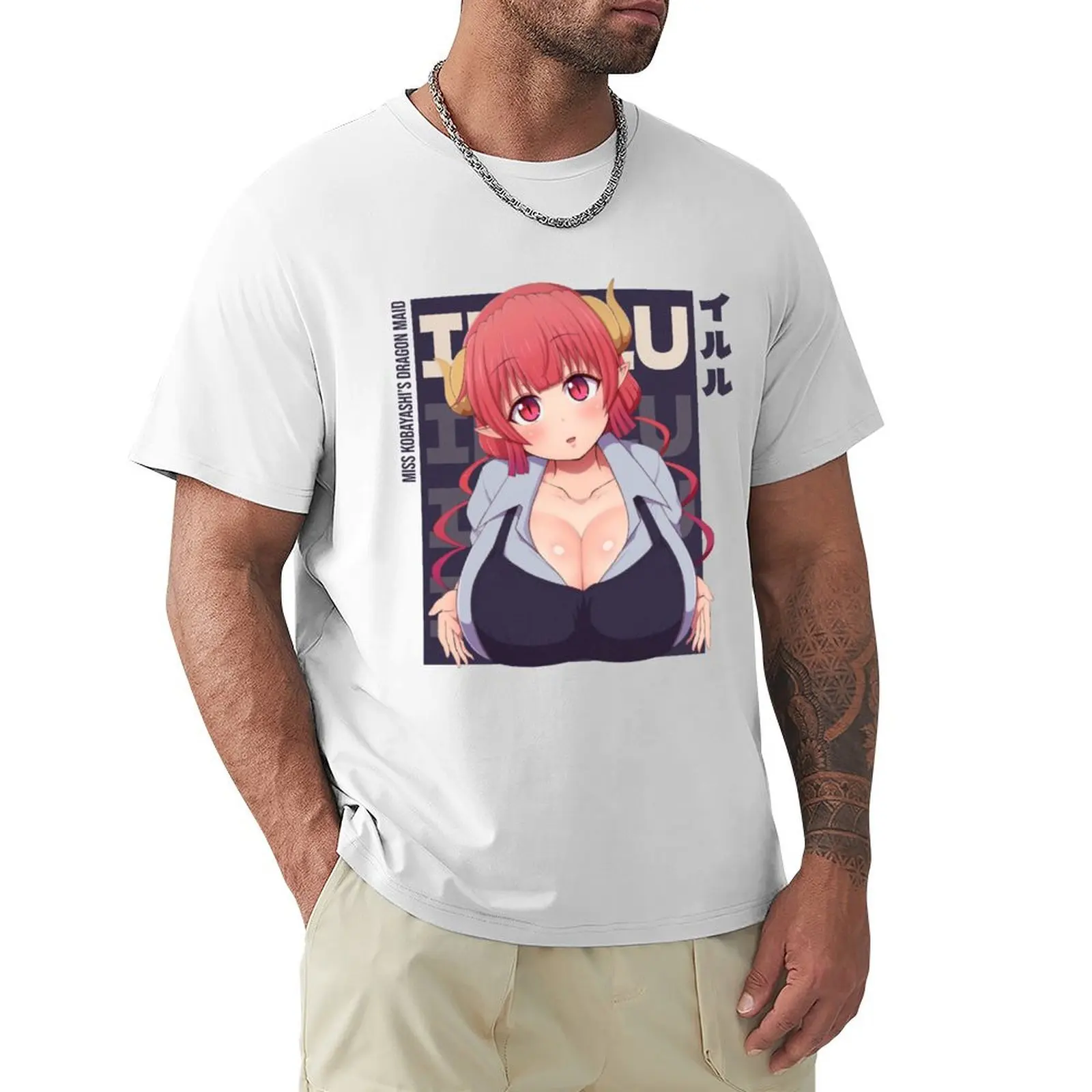 

Ilulu Miss Kobayashis Dragon Maid T-Shirt customs vintage clothes tops quick-drying T-shirts for men cotton