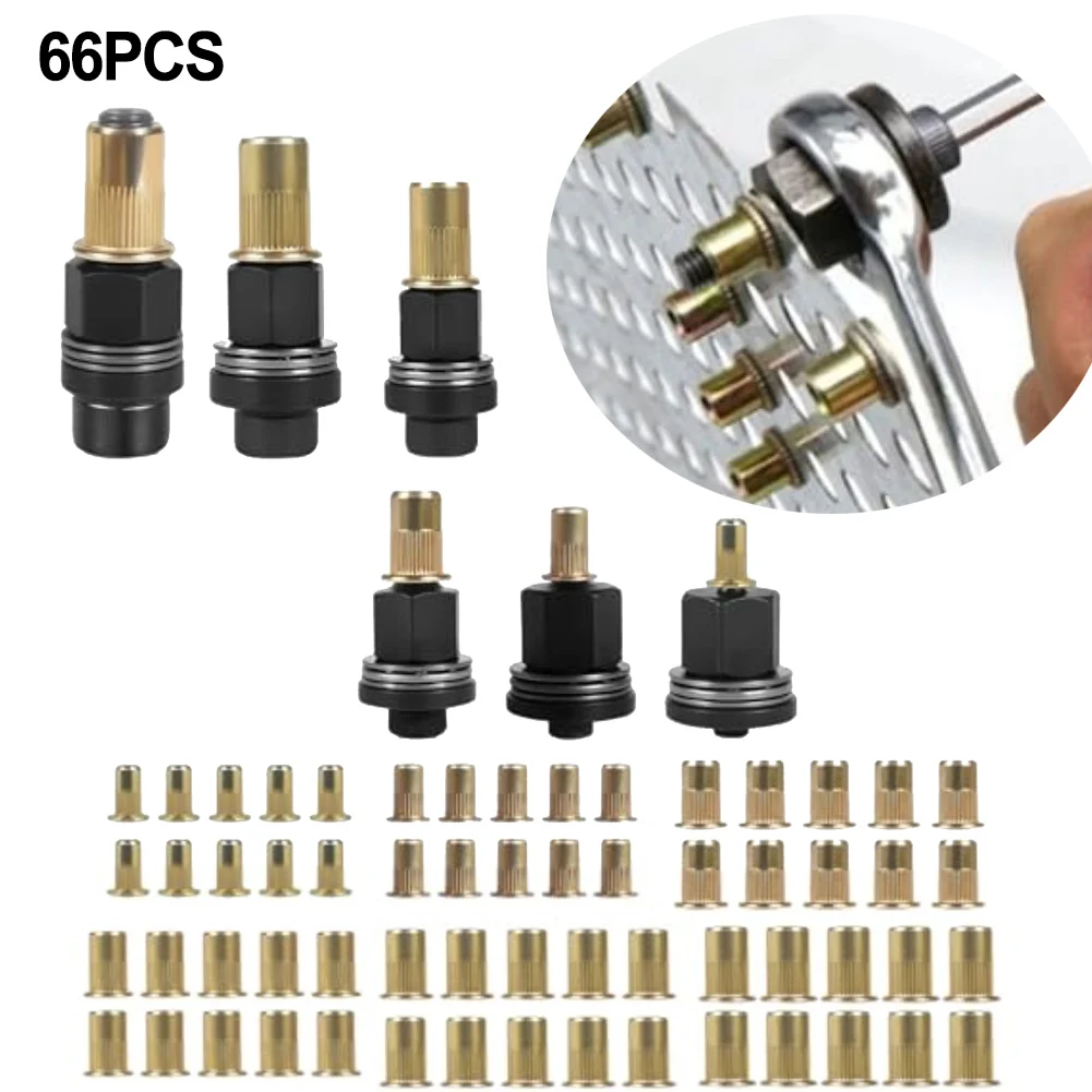 6-Piece Rivet Nut Tool Set M3/ To M10/ With 60 Assorted Nuts Carbon Steel Pliers For Auto Mechanical Work