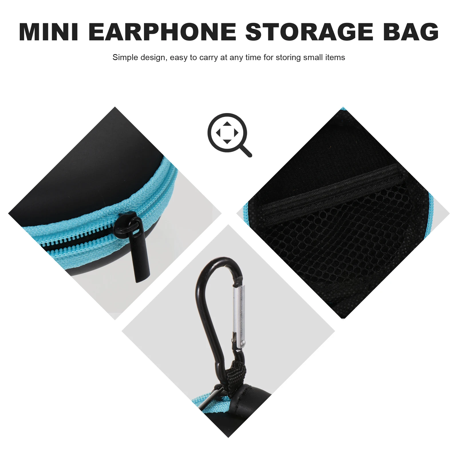 

4 pcs Mini Storage Bags Durable Change Pouches Portable Earphone Cases USB Cable Bags Black Color Outdoor Accessories Phone