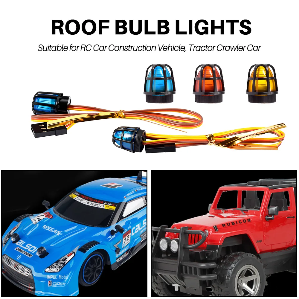 AUSTARHOBBY Jasne Lampy LED Alarmowe CH3 z Efektem Stroboskopu do Traktorów RC, Koparek Policyjnych i Pojazdów Budowlanych