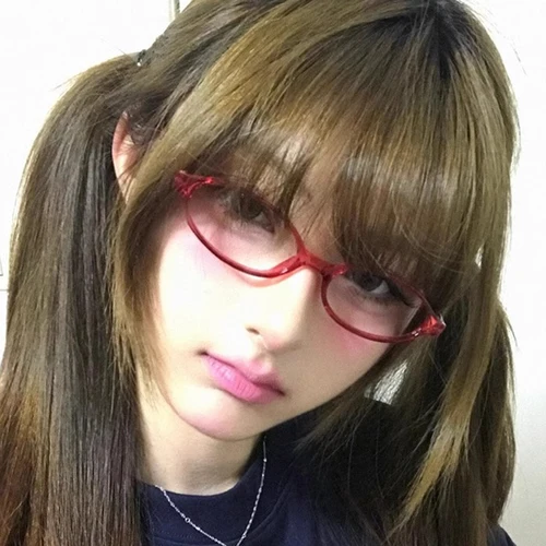 Imagen 2 del producto Gafas ovaladas cuadradas Retro japonesas estilo Y2K para niñas coreanas montura roja y verde gafas de cristal decorativas para ordenador gafas antiazules