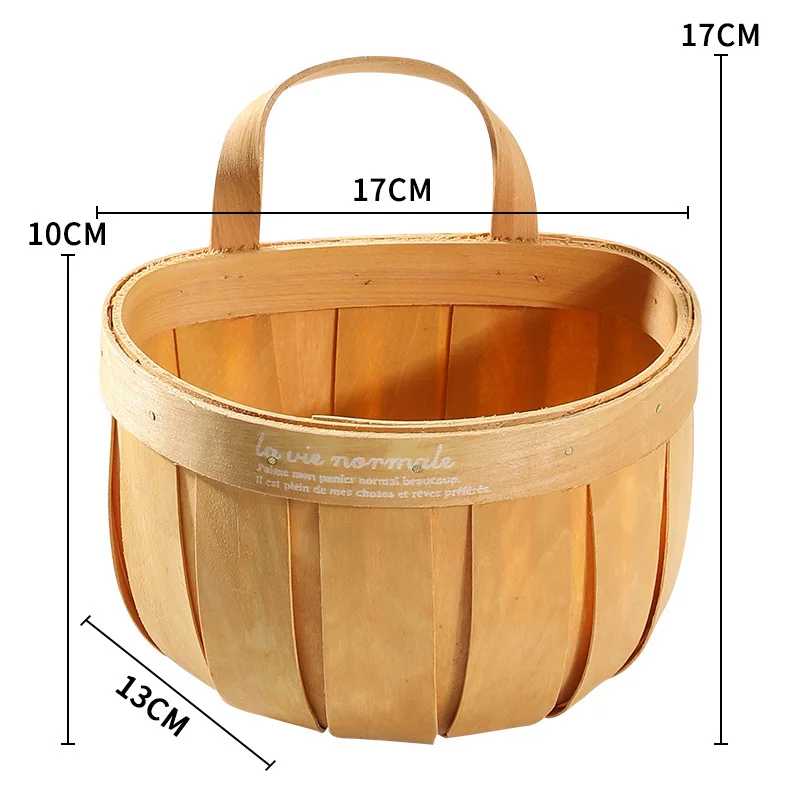 Retro Style Hanging Storage Basket Wall Mount Kitchen Organizer Bathroom Sundries Container Decorative Shelf Rack