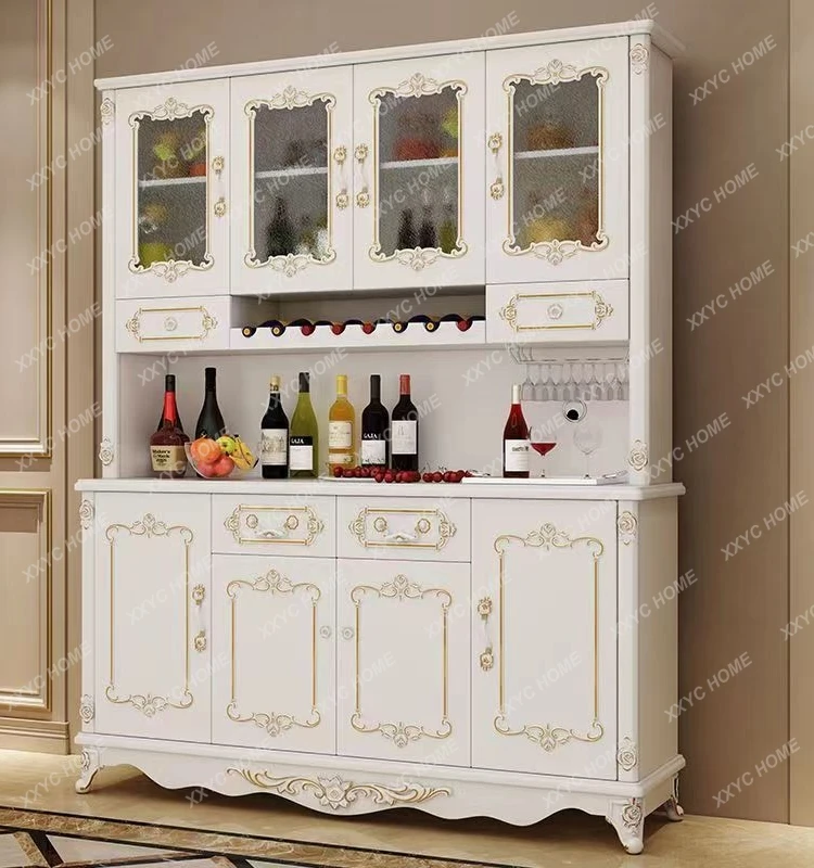 

Wall White Wine Cabinet Kitchen Storage Home Living Room Multi-Function Locker