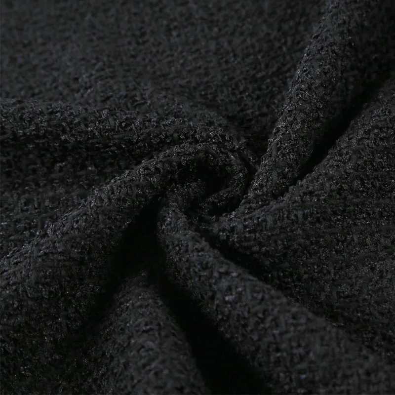 黒と白の色のジャカード糸染めブレードツイード生地秋のジャケットドレススーツコート-diy-布縫製材料