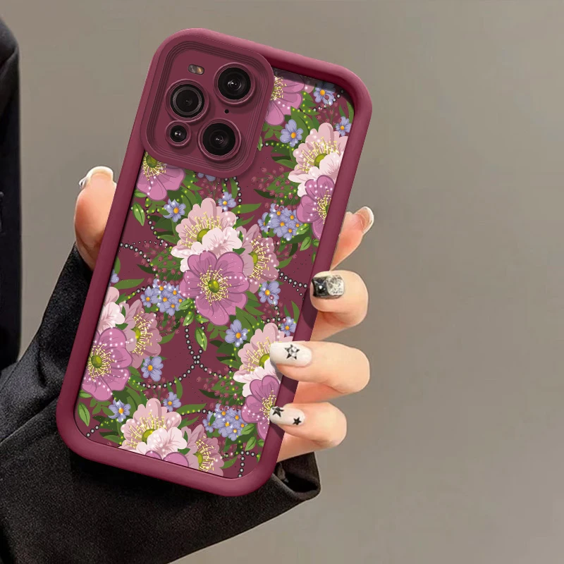 جراب هاتف لموتورولا موتو إيدج 50 60 Funsion 40 Neo G56 G86 G35 G52 G53 G54 G60 G75 زهرة نمط سيليكون ماتي غطاء