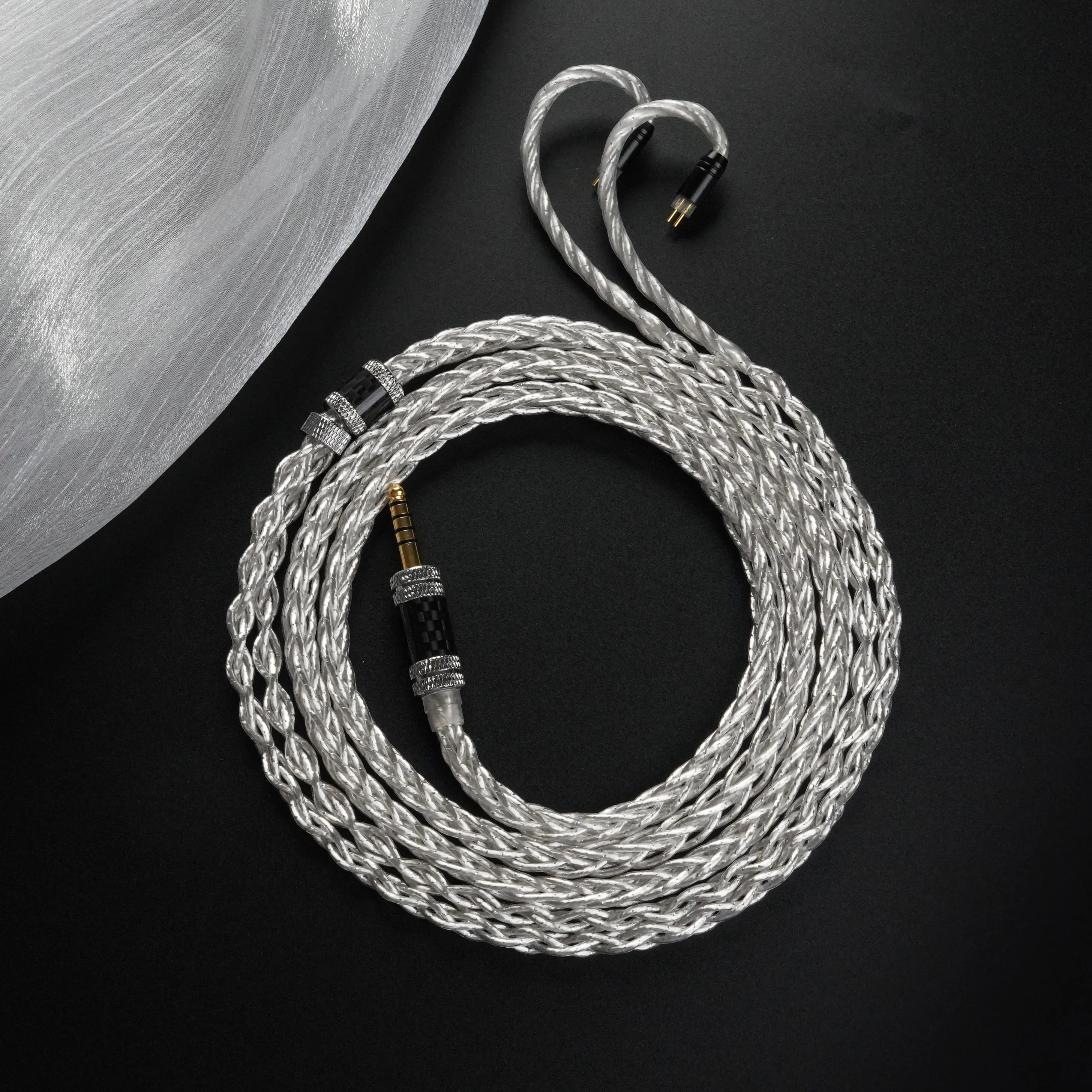 IvipQ-A34 Cable 8-Core 3.5 Stereo 4.4 Balanced MiniXLR A2DC KZ-QDC For LCD5 HD650 HD800 ATH Series HIFIMAN