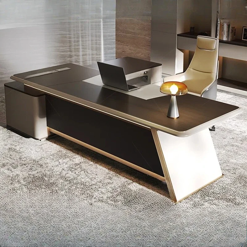 

European Designer Office Desk Modern Reception L Shaped Floor Office Desk Secretary High Quality Metal Escritorio Furniture