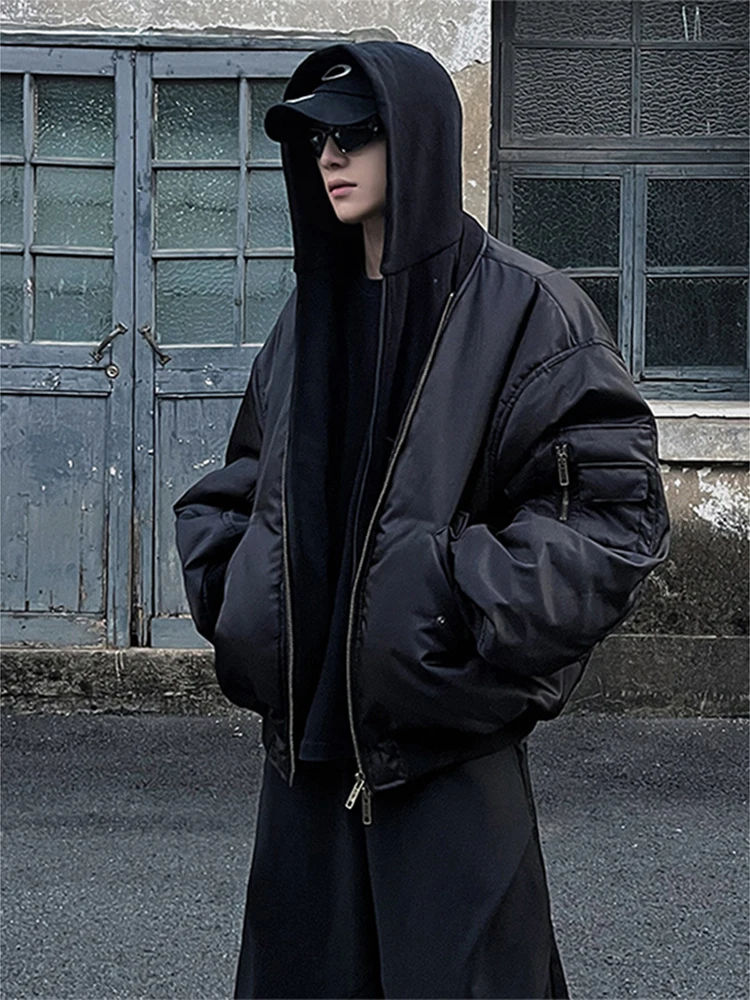 

Thiened Cotton Flight Jaet Men's Winter Workwear ort Sle Added Cotton American Sle Baseball Coat Warmth And Sle