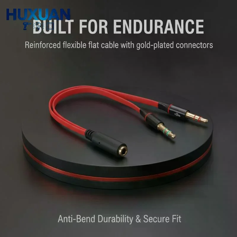 3.5mm Audio Splitter Cable 2 Male To 1 Female Headset Mic Adapter Cord For Laptop Computer Gaming Headphone