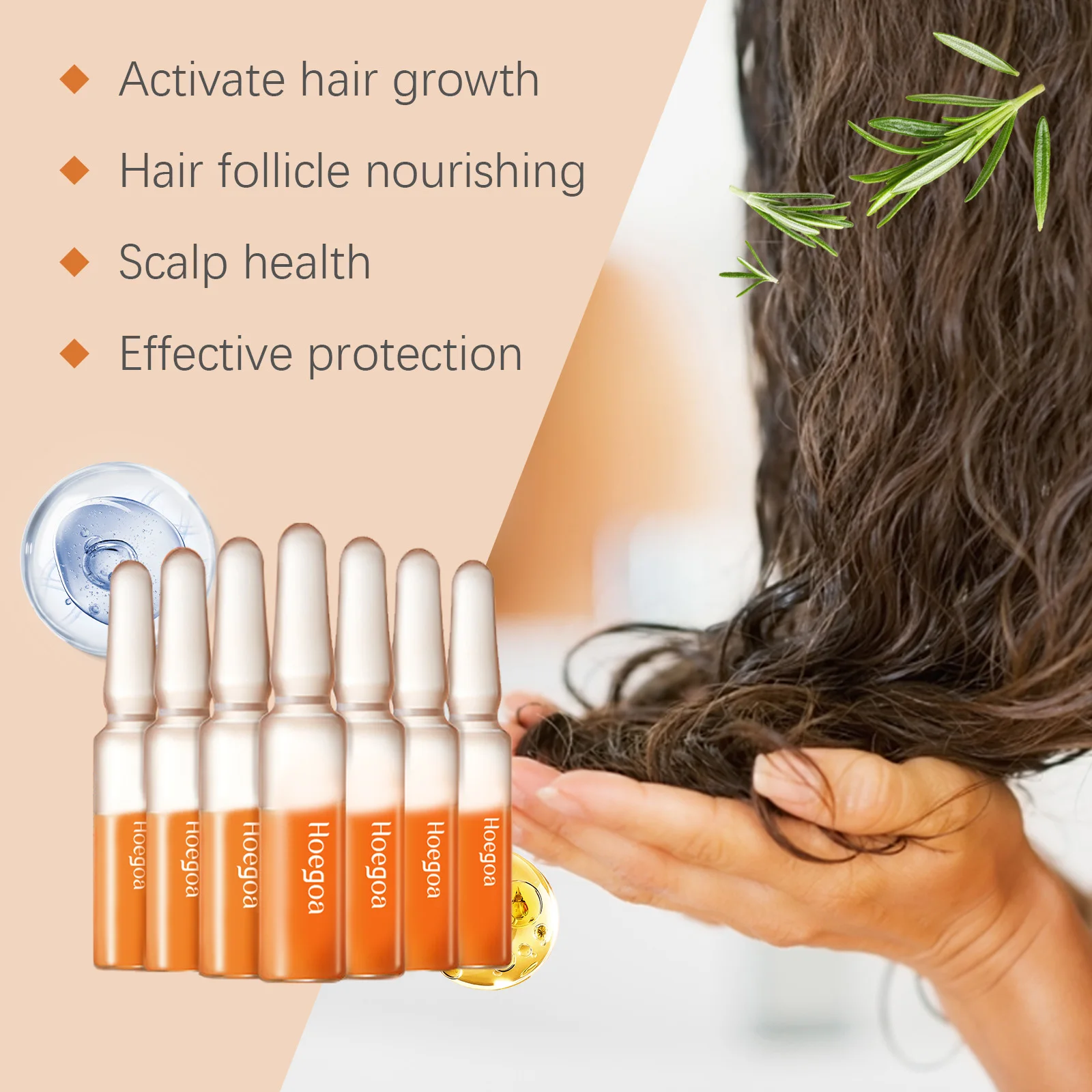 Hair Growth Ampoules Regrowth Anti Hair Loss Repair Split End Dry Damaged Hair Essential Oil Nourish Scalp Portable Hair Care
